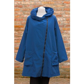 Hopsack Winterjacke long blau