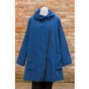 Hopsack Winterjacke long blau