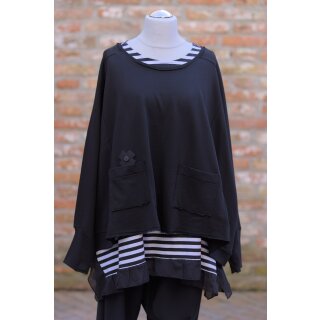 PLÜ PLUSLAVIE Sweater "Newwideshortsweat" black One Size